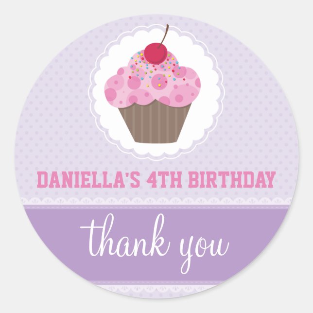 Adesivo Redondo EVENTO DECORATIVO: cupcake 4 (Frente)