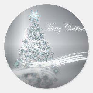 Adesivo Redondo Evergreen chique do Natal da estrela festiva