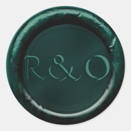 Adesivo Redondo Evergreen Druid Hill Monograma Casamento Cera Seal