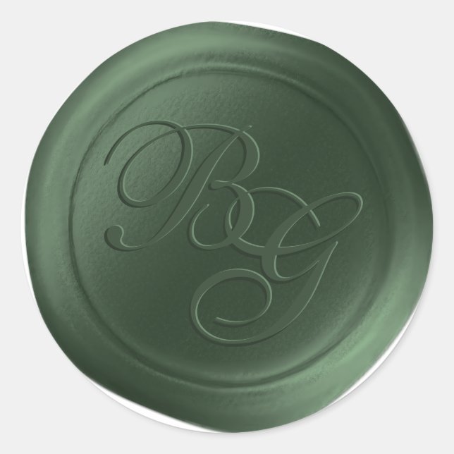 Adesivo Redondo Evergreen Script Duplo Monograma com Vinhetas de C (Frente)