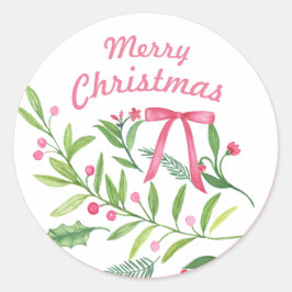 Adesivo Redondo Evergreen Swag | Feliz Natal