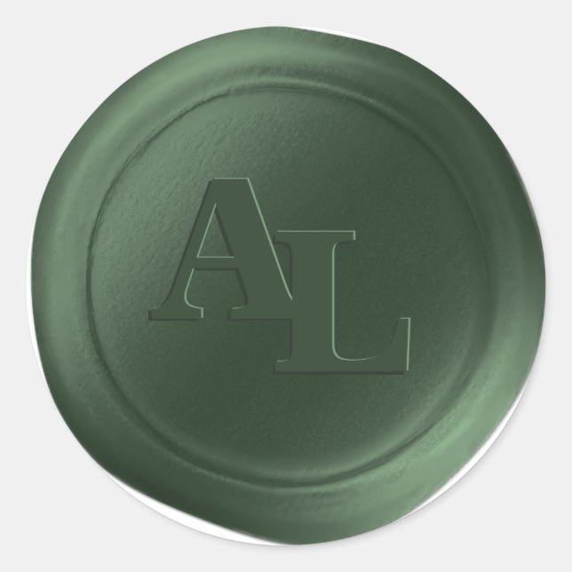 Adesivo Redondo Evergreen Wax Seal Monogramas Stickers (Frente)