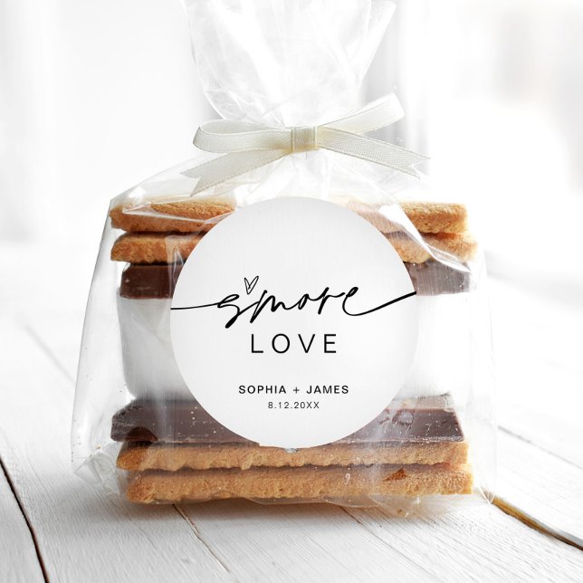 Adesivo Redondo EVERLEIGH S'more Love Favor 1,5" Small Sticker (Criador carregado)