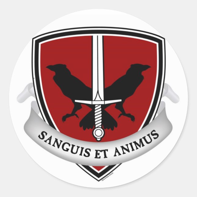 Adesivo Redondo Evinhetas da crista da escola toda noite (Frente)