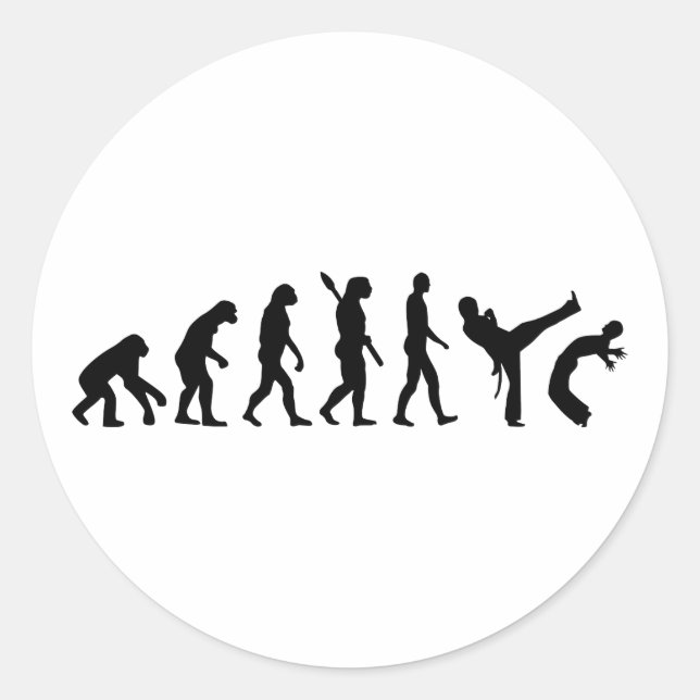 Adesivo Redondo Evolução Capoeira (Frente)