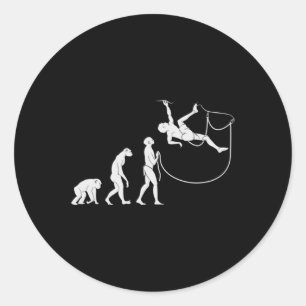 Adesivo Redondo Evolução Da Escalada De Rock Climber