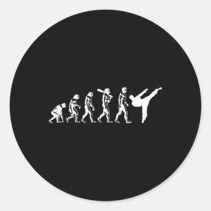 Adesivo Redondo Evolução das Artes Marciais de Karatê Kickboxing T