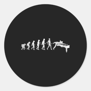 Adesivo Redondo Evolução De Bilhares Da Piscina Humana De Snooker
