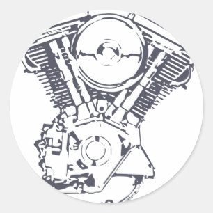 Adesivo Redondo Evolução de Harley V-Gêmea