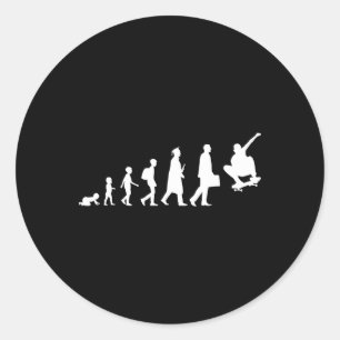 Adesivo Redondo Evolução De Um Skateboard Skater Skate Fazendo F