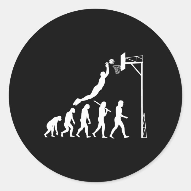 Adesivo Redondo Evolução do basquete (Frente)