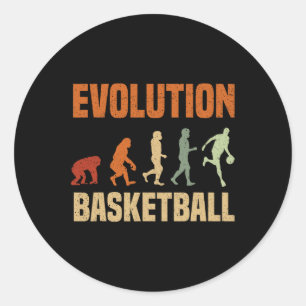 Adesivo Redondo Evolução Do Basquete Do Macaco Ao Amor Homens