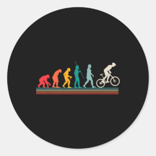 Adesivo Redondo Evolução do Ciclismo de Montanha Esporte Retro Mtb