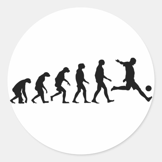 Adesivo Redondo Evolução do futebol (Frente)