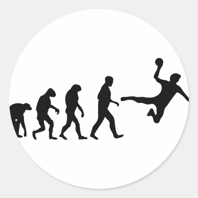 Adesivo Redondo evolução do handball (Frente)