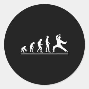 Adesivo Redondo Evolução do Karate Golpe de Karate Homens Engraçad