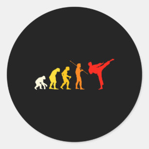 Adesivo Redondo Evolução do Karate Kung Fu Shotokan Presente Arte