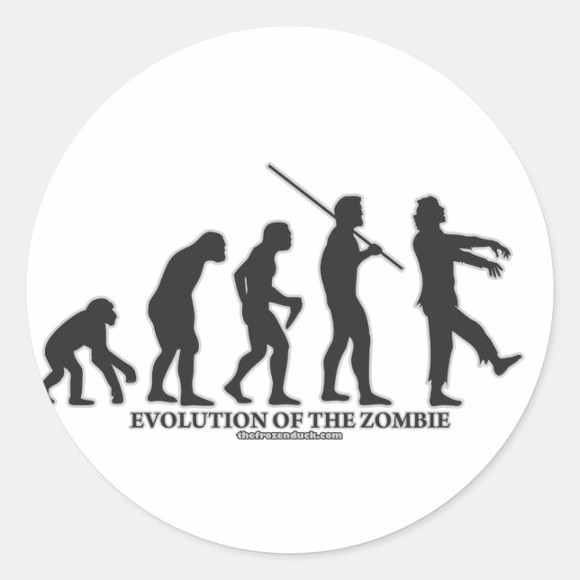 Adesivo Redondo Evolução do Zombie (Frente)