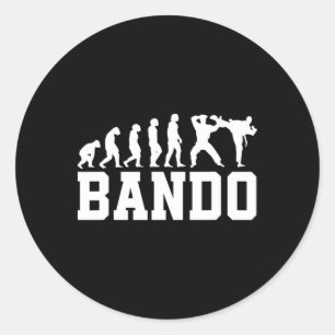 Adesivo Redondo Evolução Engraçada do Ndo Kickboxing Birmanês