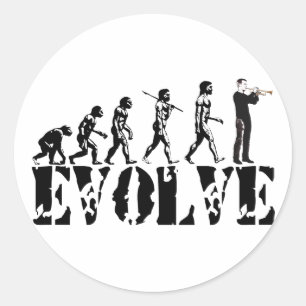 Adesivo Redondo Evolução musical da música da banda do cornetim
