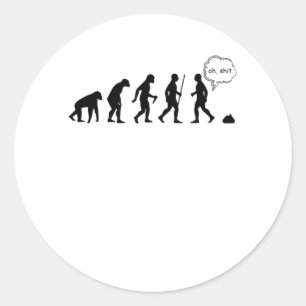 Adesivo Redondo Evolução Pare De Me Seguir Dizendo Engraçado