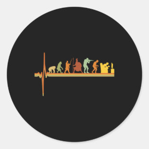 Adesivo Redondo Evoluçãoescrivãojogo retroativo divertido Gamer 1