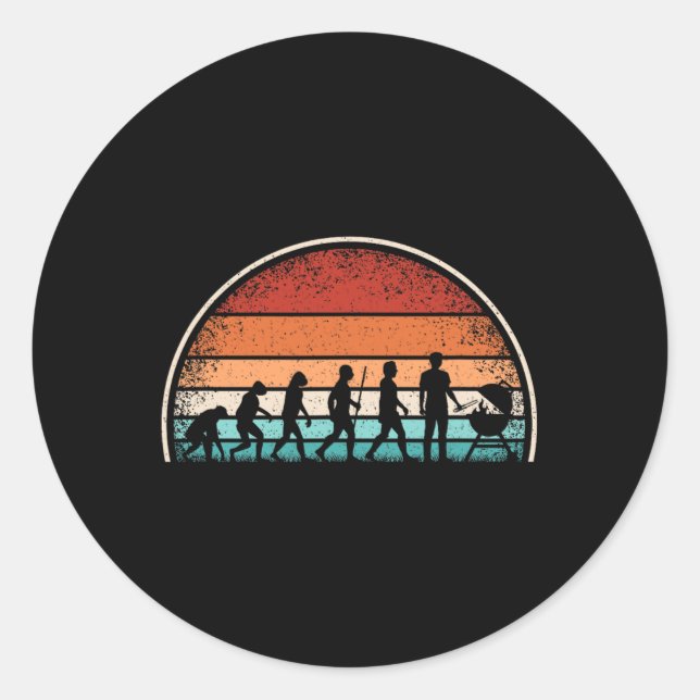 Adesivo Redondo Evolution Griling Funny Churrasco Retro Grill Rbec (Frente)