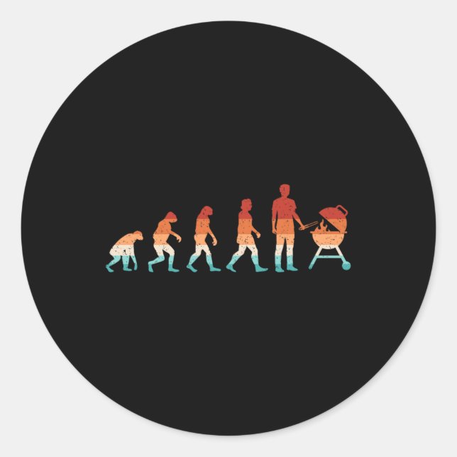 Adesivo Redondo Evolution Griling Funny Churrasco Retro Grill Rbec (Frente)