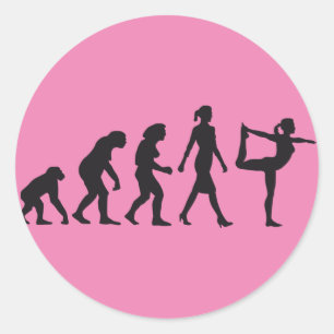 Adesivo Redondo evolution of woman yoga position