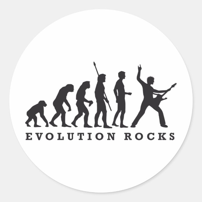 Adesivo Redondo evolution rocks (Frente)