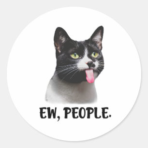 Adesivo Redondo Ew Pessoas meme de gato fofo