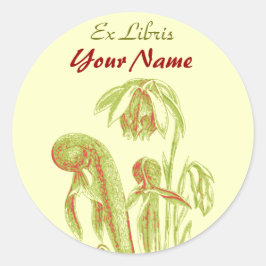 Adesivo Redondo Ex-adesivos de plantas carnívoras Libris
