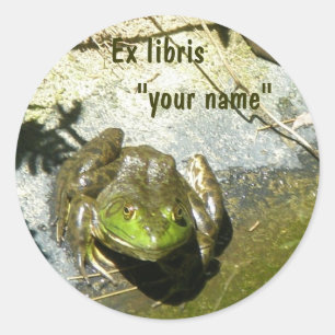 Adesivo Redondo Ex Libris Bullfrog Stickers para Personalizar