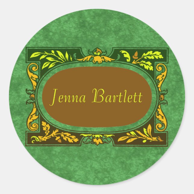 Adesivo Redondo Ex Libris Cartouche Sticker (Frente)