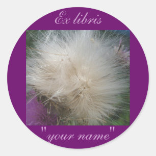 Adesivo Redondo Ex Libris Thistle Seeds Stickers para Personalizar