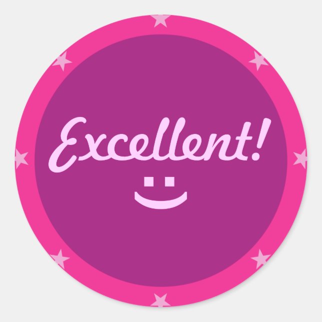 Adesivo Redondo Excelente 2 - Teacher Sticker Series (Frente)