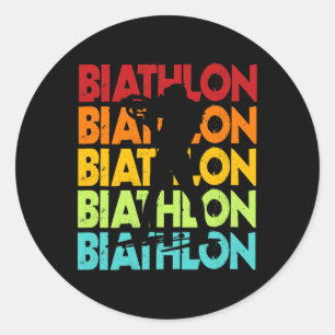 Adesivo Redondo Excelente Biathlon Design Biathlete Cross-country