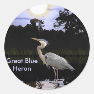 Adesivo Redondo EXCELENTE BLUE HERON Stickers