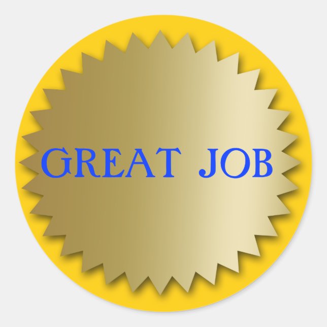 Adesivo Redondo Excelente Cargo Estudante Personalizado Medalhões  (Frente)