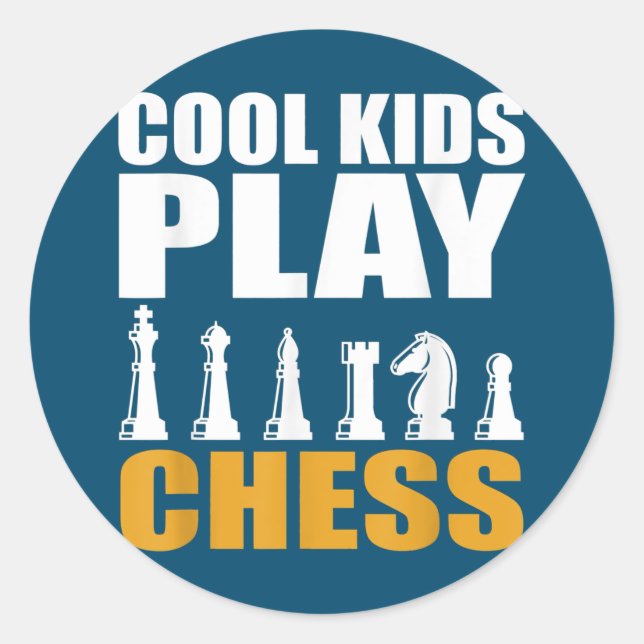 Adesivo Redondo Excelente Chess Kids Chess Piece Girls (Frente)