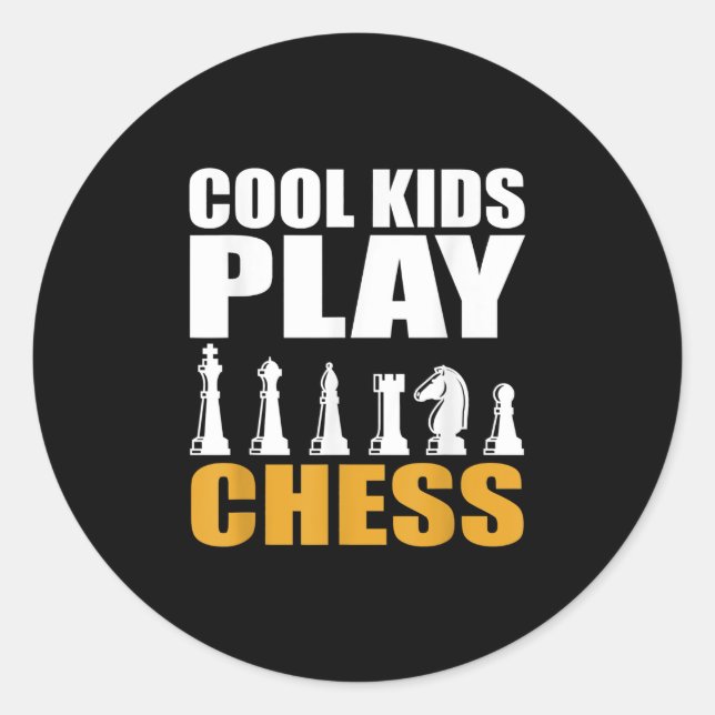Adesivo Redondo Excelente Chess Kids Chess Piece Girls (Frente)