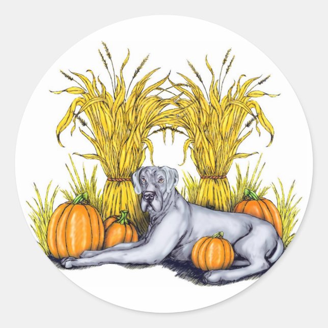 Adesivo Redondo Excelente Colheita Azul de Dane UC (Frente)