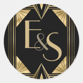 Adesivo Redondo Excelente Gatsby art deco elegante do casamento St