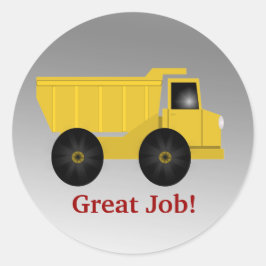 Adesivo Redondo Excelente Job Dump Truck Stickers - Personalize-O!