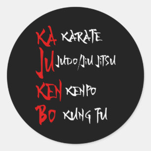Adesivo Redondo Excelente Kajukenbo Lutando Karate Judo Kenpo Kung