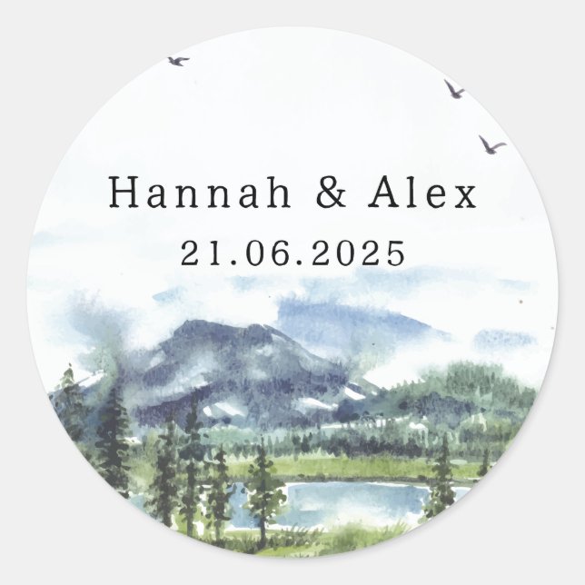 Adesivo Redondo Excelente Lake Envelope Stickers (Frente)