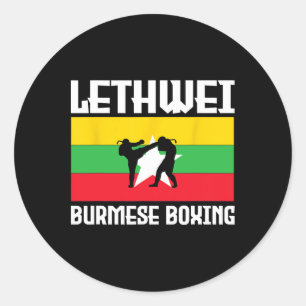 Adesivo Redondo Excelente Lethwei Burmese Boxing Outfit Kick Mma K