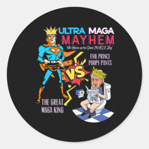 Adesivo Redondo Excelente Maga King Donald Trump Biden Usa Ultra M
