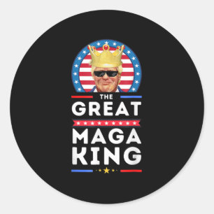 Adesivo Redondo Excelente MAGA King Trump Biden Política Ultra Meg