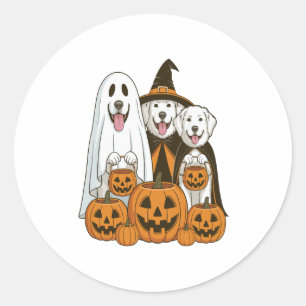 Adesivo Redondo Excelente Pirenéus Cachorro Fantasma Correspondênc